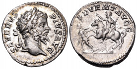 Septimius Severus, 193-211. Denarius (Silver, 18.5 mm, 3.27 g, 12 h), Rome, 201-202. SEVERVS PIVS AVG Laureate head of Septimius Severus to right. Rev...