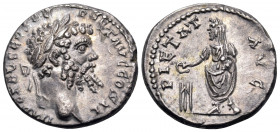 Septimius Severus, 193-211. Denarius (Silver, 16.5 mm, 2.76 g, 6 h), Emesa, 194-195. IMP CAE L SEP SEV PERT AVG COS II Laureate head of Septimius Seve...