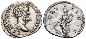Septimius Severus, 193-211. Denarius (Silver, 19 mm, 2.69 g, 12 h), Laodicea, 196. L SEPT SEV PERT AVG IMP VIII Laureate head of Septimius Severus to ...