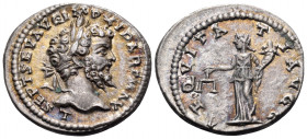 Septimius Severus, 193-211. Denarius (Silver, 19 mm, 3.62 g, 12 h), Laodicea, 201. L SEPT SEV AVG IMP XI PART MAX Laureate head of Septimius Severus t...