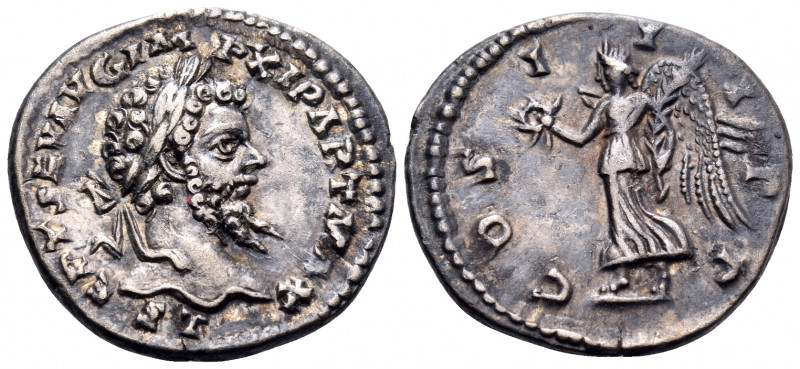 Septimius Severus, 193-211. Denarius (Silver, 19.5 mm, 3.22 g, 12 h), Laodicea, ...