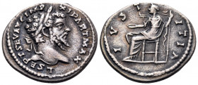Septimius Severus, 193-211. Denarius (Silver, 20 mm, 3.40 g, 12 h), Laodicea, 198-200. L SEPT SEV AVG IMP XI PART MAX Laureate head of Septimius Sever...