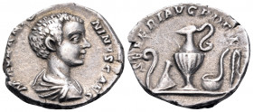 Caracalla, Caesar, 196-198. Denarius (Silver, 18 mm, 3.08 g, 6 h), struck under Septimius Severus, Rome, 196-198. M AVR ANTONINVS CAES Bare-headed and...