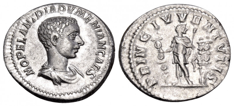 Diadumenian, as Caesar, 217-218. Denarius (Silver, 20.5 mm, 3.84 g, 5 h), Rome, ...