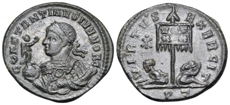 Constantine II, as Caesar, 316-337. Follis (Bronze, 19.5 mm, 2.72 g, 11 h), stru...