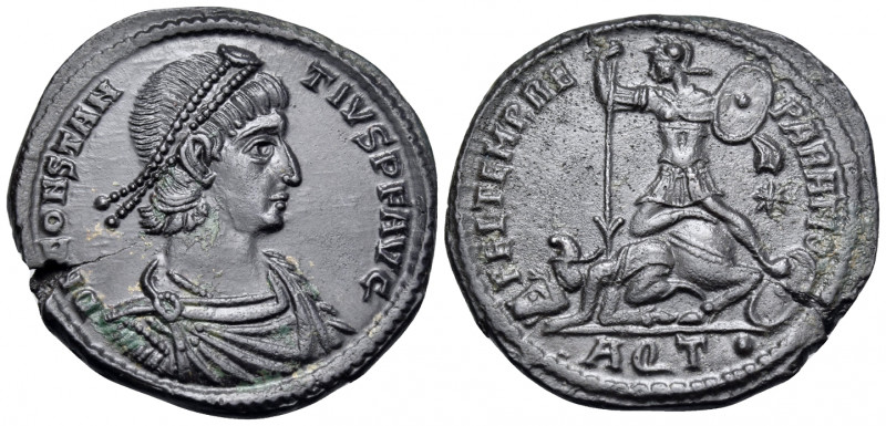 Constantius II, 337-361. Centenionalis (Bronze, 25 mm, 5.51 g, 11 h), Aquileia, ...