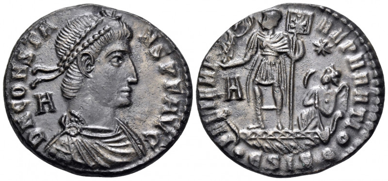 Constans, 337-350. Follis (Billon, 24 mm, 5.86 g, 12 h), Siscia, E = 5th officin...