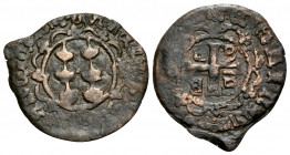 CRUSADERS. Lordship of Mytilene (Lesbos). Francesco II Gattilusio with Manuel Palaiologos, 1396-1400. Denier (Copper, 17.5 mm, 1.05 g, 8 h). +FRANCISC...