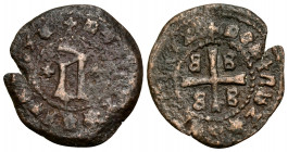 CRUSADERS. Lordship of Mytilene (Lesbos). Dorino Gattilusio, 1428-1449. Denier (Copper, 18 mm, 1.55 g, 12 h), Mytilene mint. +DORINVS GATELVXE Large G...