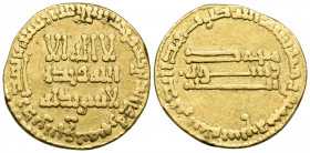 ISLAMIC, 'Abbasid Caliphate. Al-Mahdi, AH 158-169 / AD 775-785. Dinar (Gold, 18.5 mm, 4.05 g, 1 h), no mint, AH 167 = AD 783/4. Album 214; Bern 51. To...