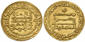 ISLAMIC, 'Abbasid Caliphate. temp. Al-Muqtadir, third reign, AH 317-320 / AD 929-932. Dinar (Gold, 23 mm, 4.14 g, 10 h), Citing Abu’l Abbas as heir, M...