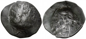 BULGARIA. Second Empire. Konstantin I, 1257–1277. Trachy (Bronze, 25 mm, 3.24 g, 6 h), Veliko Turnovo. IC - XC Bust of Christ Pantokrator facing, rais...