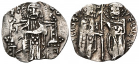 BULGARIA. Second Empire. Georgi Terter II, 1322–1323. (Silver, 18 mm, 1.11 g, 6 h), uncertain mint. IC - XC Christ enthroned facing. Rev. Georgi II an...