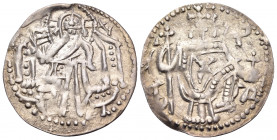 BULGARIA. Second Empire. Ivan Aleksandar, 1331–1371. Groš (Silver, 20 mm, 1.24 g, 6 h). IC XC Christ Pantokrator enthroned facing. Rev. Ivan Aleksanda...