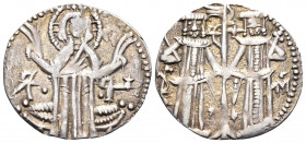 BULGARIA. Second Empire. Ivan Aleksandar, 1331–1371. Groš (Silver, 19 mm, 1.33 g, 6 h), Veliko Turnovo mint. Christ standing facing before seat, raisi...