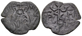 BULGARIA. Second Empire. Ivan Sracimir, 1356–1397. Trachy (Bronze, 13 mm, 1.29 g, 12 h), Vidin. Facing bust of Christ, raising hands in benediction. R...