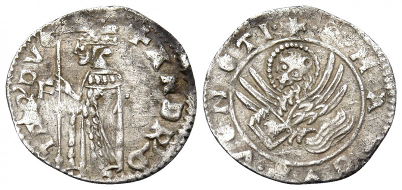 ITALY. Venice. Andrea Contarini, 1367-1382. Soldino (Silver, 14 mm, 0.51 g, 12 h...