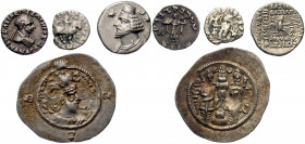 MISCELLANEA. 1st century BC-4th century AD. (Silver, 11.73 g). A lot of Four (4) miscellaneous issues from eastern kingdoms. Includes an Indo-Greek dr...