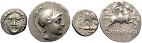 GREEK. 4th-2nd centuries BC. (Silver, 4.12 g). A lot of Two (2) silver issues. Includes a diobol of Apollonia Pontika in Thrace, and a drachm of Kibyr...
