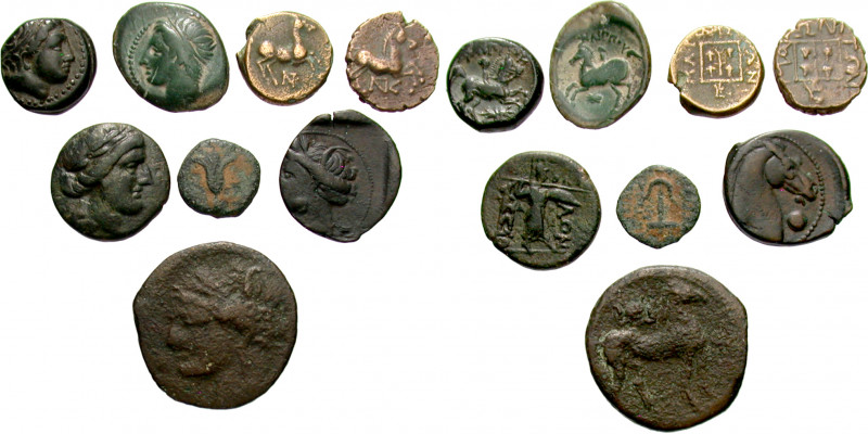 GREEK. 4th-2nd centuries BC. (Bronze, 45.37 g). A lot of Eight (8) bronze coins ...