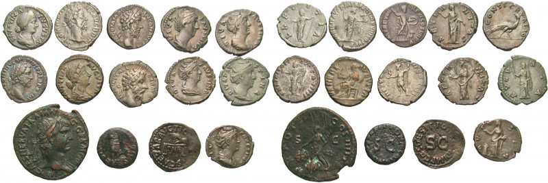 ROMAN IMPERIAL. 1st-2nd century AD. (Silver/Bronze, 46.21 g). A lot of Fourteen ...