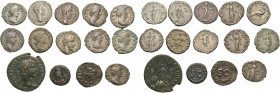 ROMAN IMPERIAL. 1st-2nd century AD. (Silver/Bronze, 46.21 g). A lot of Fourteen (14) silver and bronze coins of the Julio-Claudian and Antonine period...