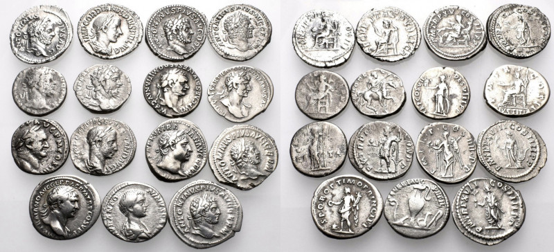 ROMAN IMPERIAL. Circa 1st-3rd century. (Silver, 45.00 g). A fine Lot of 15 Silve...