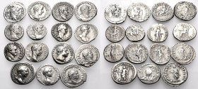ROMAN IMPERIAL. Circa 1st-3rd century. (Silver, 45.00 g). A fine Lot of 15 Silver Denarii of Vespasian, Domitian, Trajan (2), Hadrian, Septimius Sever...