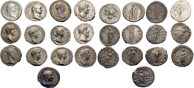 ROMAN IMPERIAL. (Silver, 42.28 g). A lot of Thirteen (13) silver denarii. Includ...