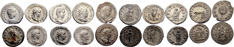 ROMAN IMPERIAL. 3rd century AD. (Mixed metals, 39.99 g). A lot of Ten (10) silve...