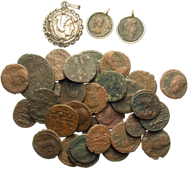 ROMAN IMPERIAL. 4th century AD. (Bronze, 77.68 g). A lot of Thirty-Five (35) 4th...