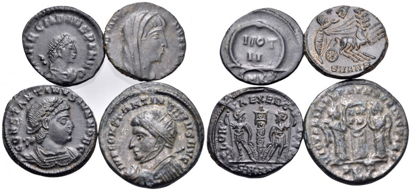 ROMAN IMPERIAL. 4th Century AD. (Bronze, 8.18 g). Lot of 4 bronzes mainly of the...