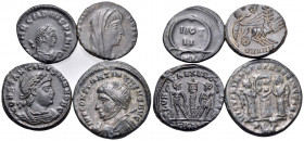 ROMAN IMPERIAL. 4th Century AD. (Bronze, 8.18 g). Lot of 4 bronzes mainly of the House of Constantine. Good very fine to nearly extremely fine. Lot so...