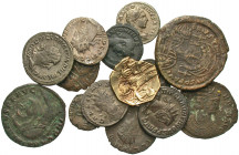 ROMAN IMPERIAL & BYZANTINE. 3rd-14th century. (Mixed metals, 74.76 g). A lot of Fourteen (14) coins, including denarii of Caracalla and Elagablus, ant...