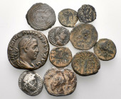 MISCELLANIA. Circa 4th century BC-12 century AD. (Bronze, 51.70 g). A Lot of 11 Silver and Bronze Coins, and one lead seal, in mostly fair condition. ...
