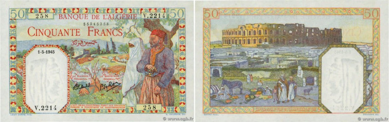 Country : ALGERIA 
Face Value : 50 Francs  
Date : 01 mai 1945 
Period/Province/...