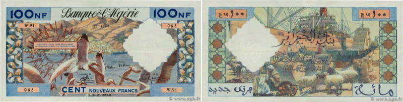 Country : ALGERIA 
Face Value : 100 Nouveaux Francs  
Date : 18 décembre 1959 
P...