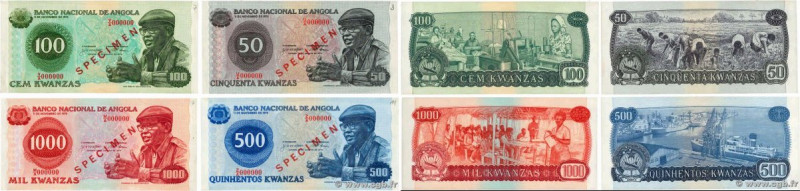 Country : ANGOLA 
Face Value : 50, 100, 500 et 1000 Kwanzas Spécimen 
Date : 14 ...