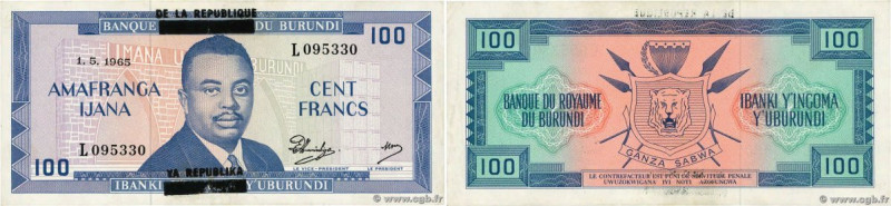 Country : BURUNDI 
Face Value : 100 Francs  
Date : 01 mai 1965 
Period/Province...