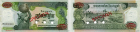 Country : CAMBODIA 
Face Value : 500 Riels Spécimen 
Date : (1973) 
Period/Province/Bank : Banque Nationale du Cambodge 
Catalogue reference : P.16as ...