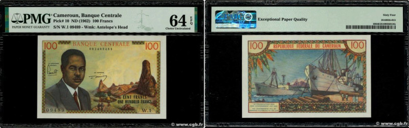 Country : CAMEROON 
Face Value : 100 Francs  
Date : (1962) 
Period/Province/Ban...