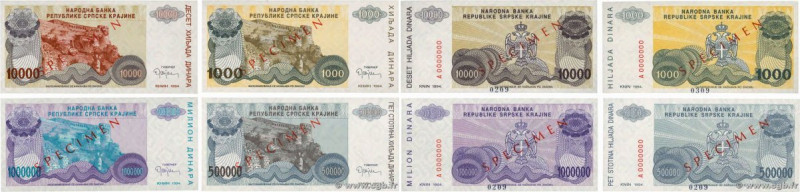 Country : CROATIA 
Face Value : 1000 au 1000000 Dinara Spécimen 
Date : 1994 
Pe...