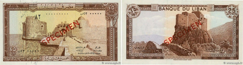 Country : LEBANON 
Face Value : 25 Livres Spécimen 
Date : 1964 
Period/Province...