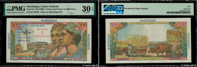 Country : MARTINIQUE 
Face Value : 5 NF sur 500 Francs Pointe à pitre  
Date : (...