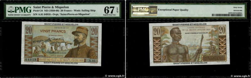 Country : SAINT PIERRE AND MIQUELON 
Face Value : 20 Francs Émile Gentil  
Date ...