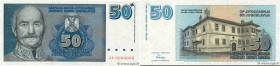 Country : YUGOSLAVIA 
Face Value : 50 Novih Dinara Spécimen 
Date : Juin 1996 
Period/Province/Bank : Banque Nationale 
Catalogue reference : P.151s 
...