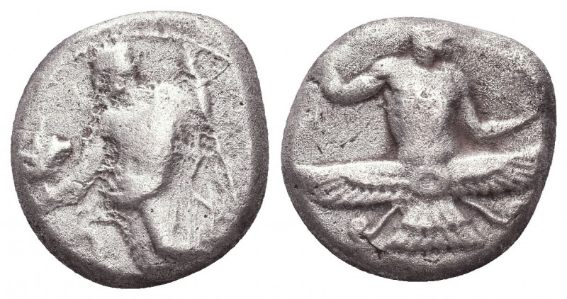 Cilicia, Mallos AR Stater. Tiribazos, satrap. Circa 386-380 BC. 
Obv: Ahura-Maz...