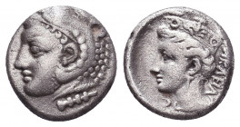 Bithynia, Herakleia Pontika AR Drachm. Circa 352-345 BC. 
Obv:Head of Herakles left, wearing lion skin headdress, club below 
Rev: Bust of Hera-Tych...