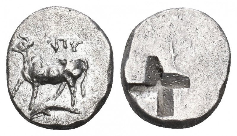 THRACE, Byzantion. Circa 387/6-340 BC. AR Half Siglos.

Weight: 2,48 gr
Diame...