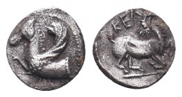 CILICIA, Kelenderis. Circa 420-400 BC. AR Obol. Forepart of Pegasos Left / Goat kneeling right, head left. SNG France 80-92; SNG Levante 27-8

Weigh...